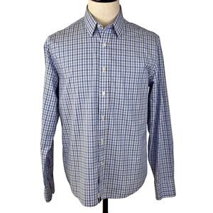 UNTUCKit Men's MED Regular Fit Blue Plaid L/S Cotton Button Shirt